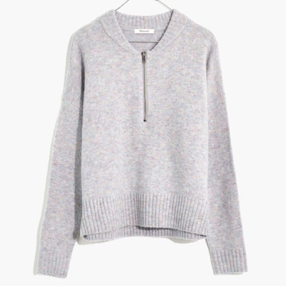 Madewell Sweaters - Madewell York Half-Zip Pullover Sweater - Heather Sky Gray - XL